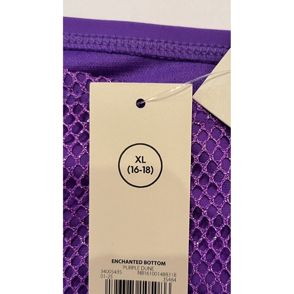NWT No Boundaries Purple Fish Net Swim Bottoms Swimsuit Bottom Size XL 16-18‎ - Picture 4 of 7